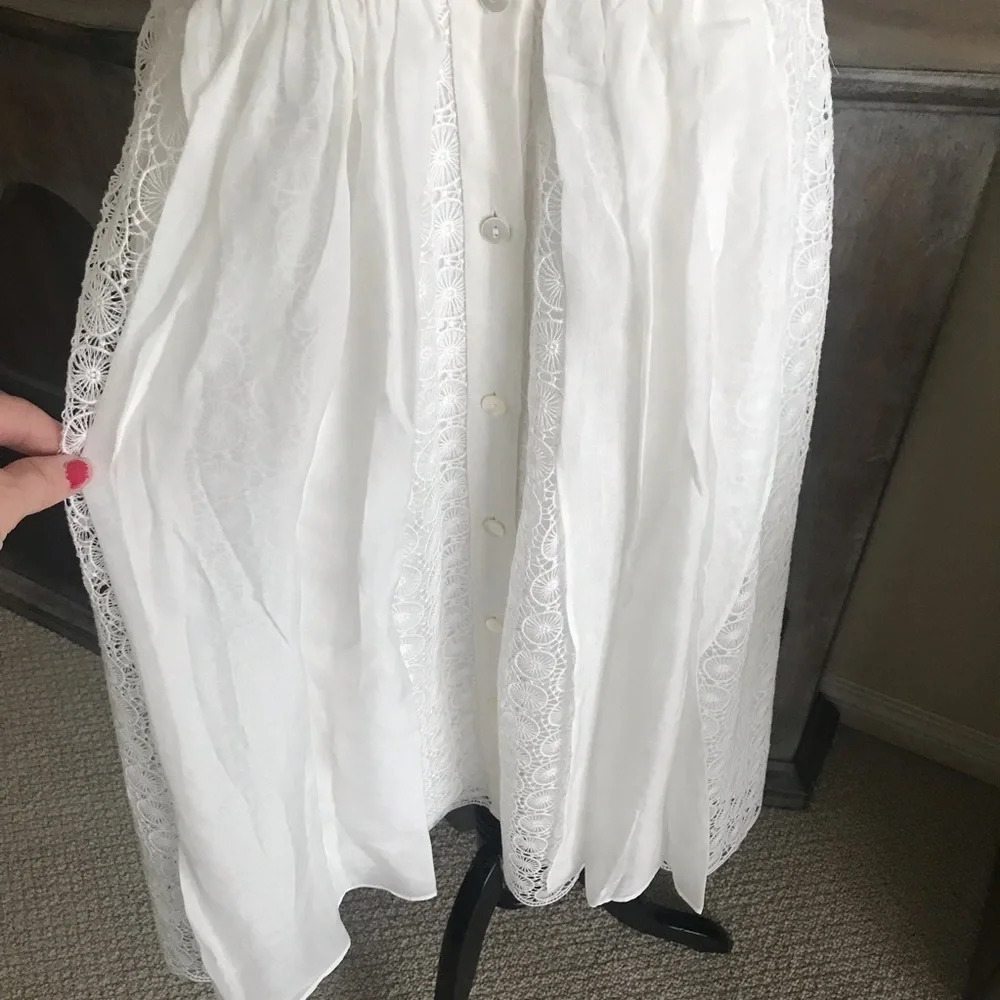 Diane Von Furstenberg Nieves Lace Shirt Dress White Designer Wedding Women’s 10 - Picture 4 of 8